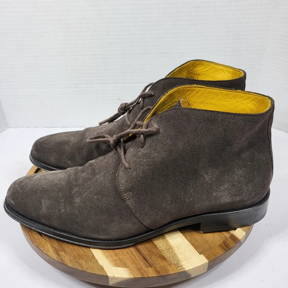 Undandy 304359 Dark Brown Suede Chukka Boots Yellow Lining Mens EU 40 Portugal